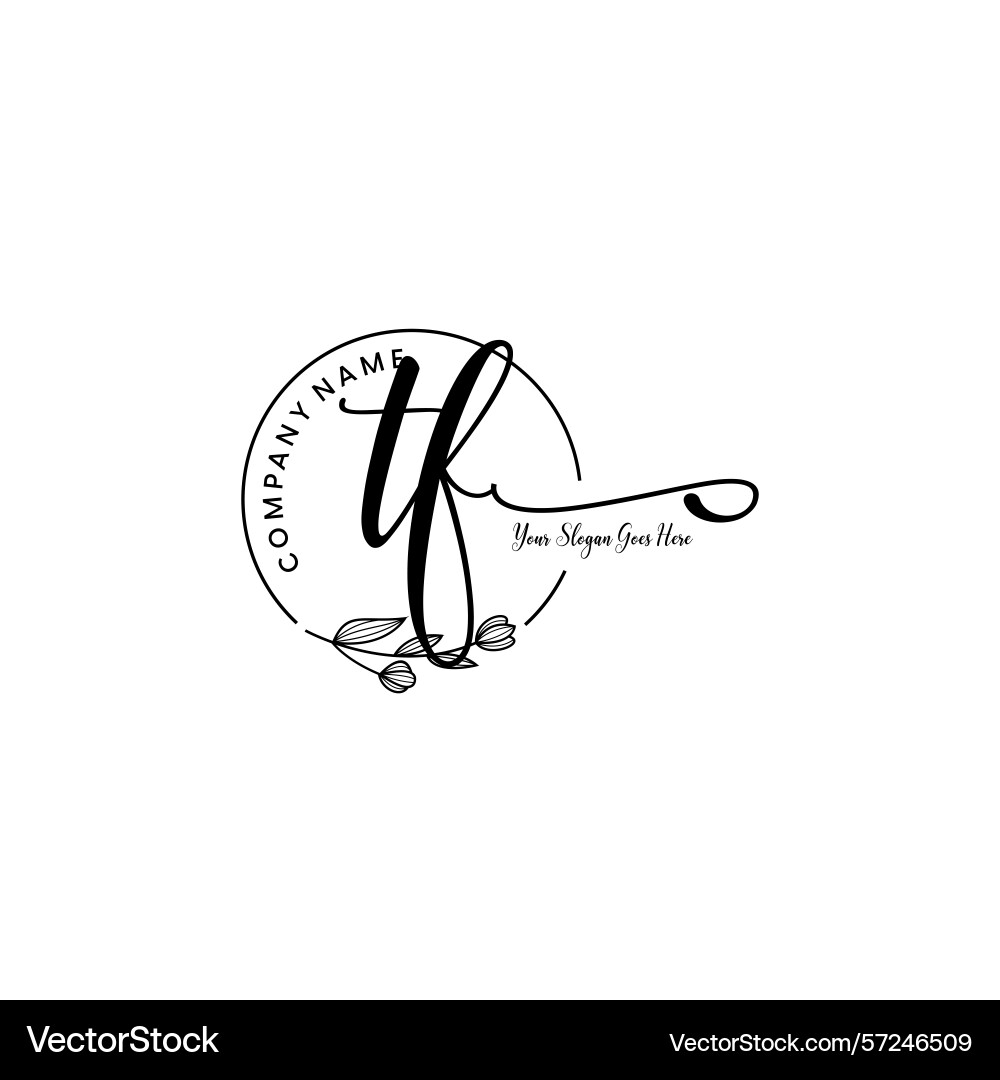 Elegant tf initial logo design with botanical Elegant tf initial logo design with botanical Vector Image