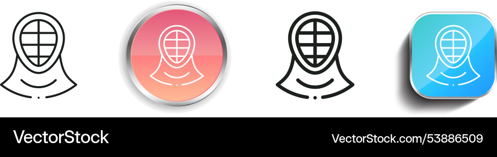 Fencing icon thin linear regular and button style Fencing icon thin linear regular and button style vector image