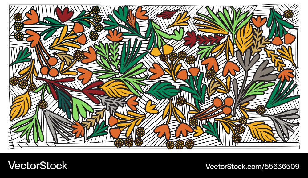 Flower print pattern on line texture Vector Image