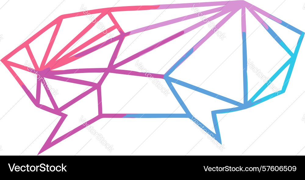 Intricate wireframe speech bubble for complex vector image