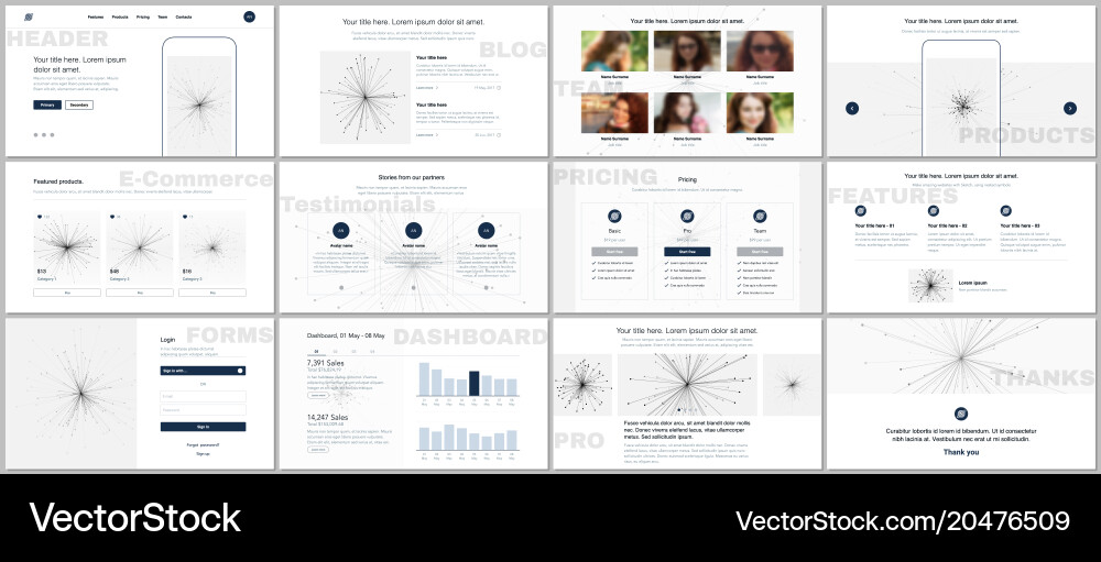 Minimal Website & Presentation Templates vector image