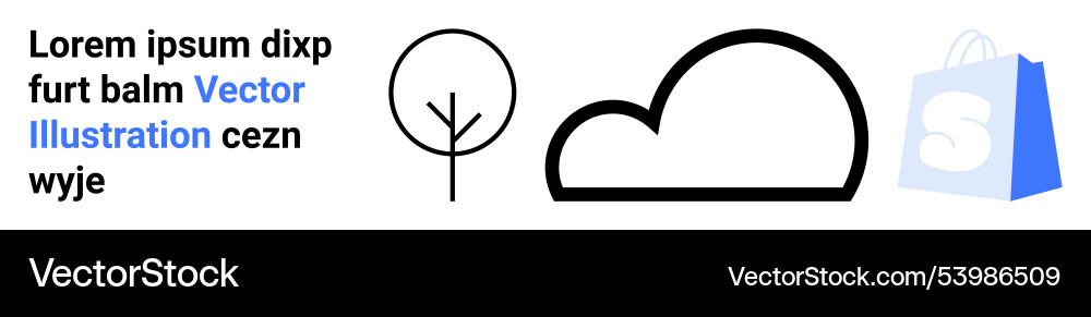 Minimalistic line art with tree cloud Minimalistic line art with tree cloud Vector Image