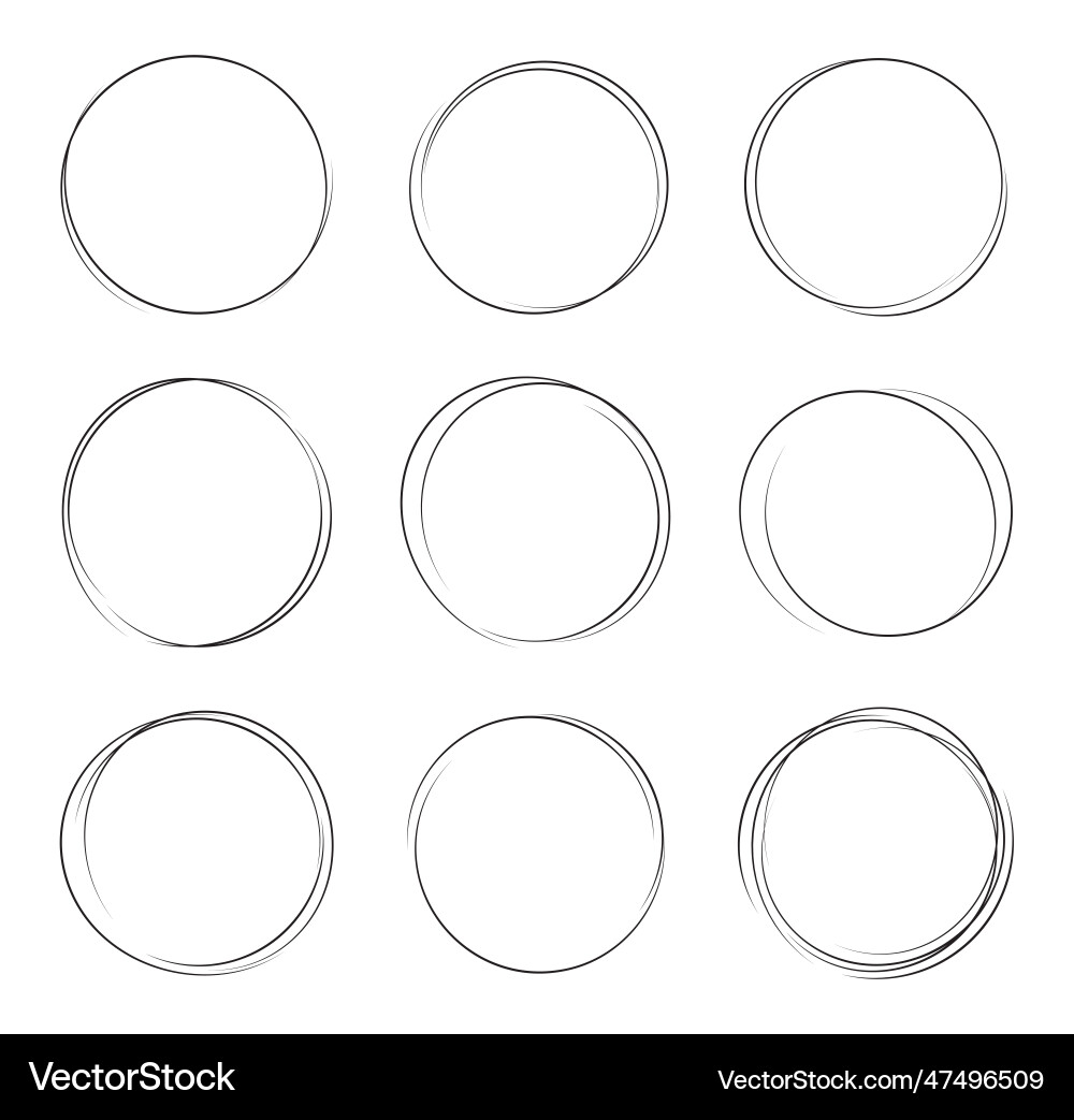 Set of round border background circles frames Vector Image