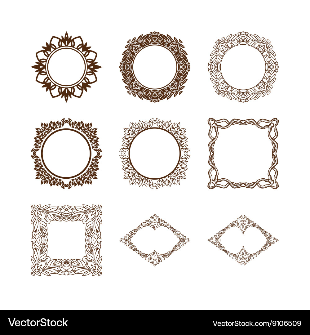 Set of simple linear monograms Vector Image