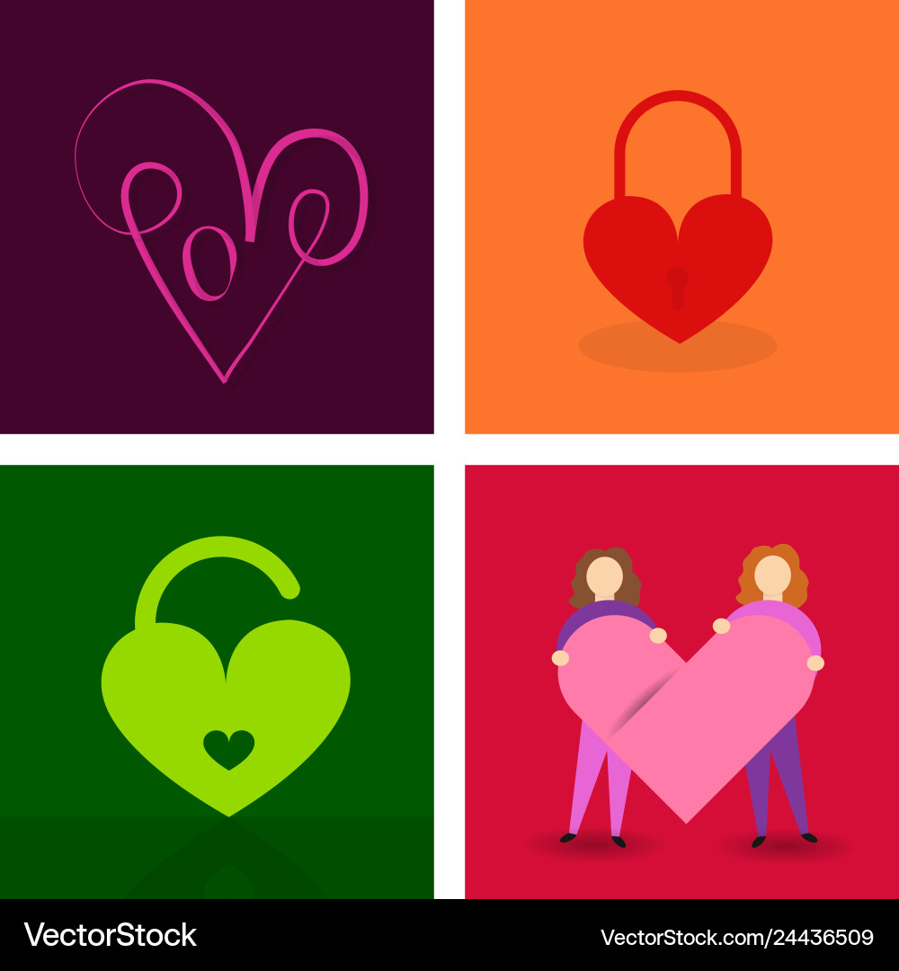 Set von Vintage Happy Valentinstag Badges Set von Vintage Happy Valentinstag Badges vektorbild