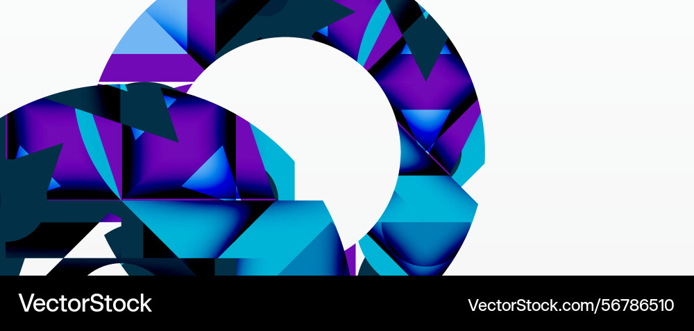 Abstract geometric shapes form partial circle vector image