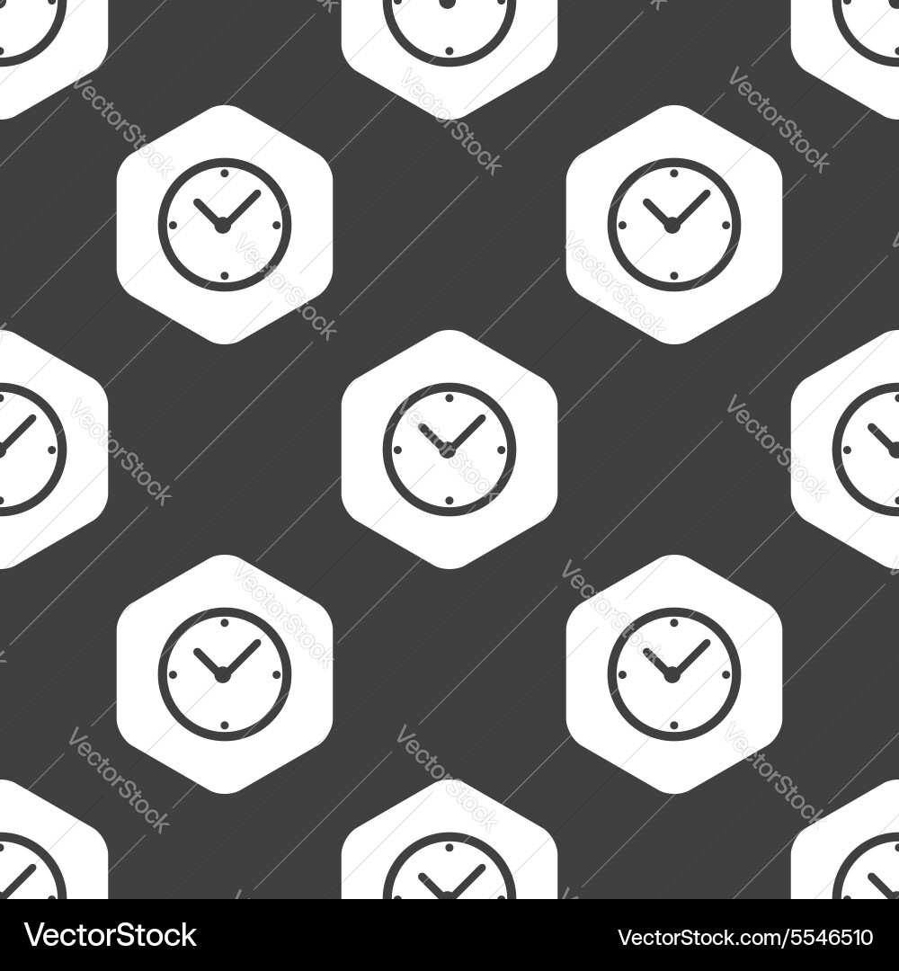 Black hexagon clock pattern Vector Image