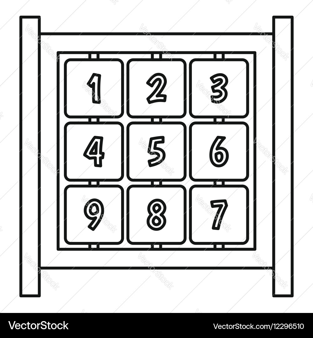 Board with cubes on playground icon outline style Vector Image