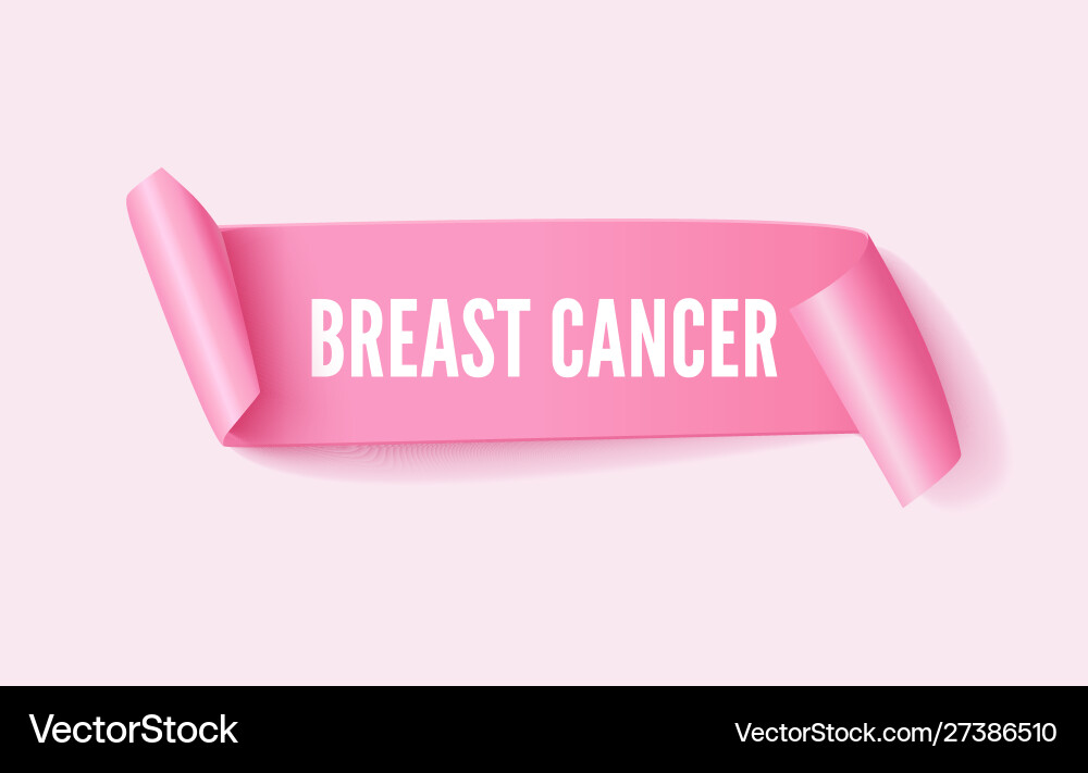 Brustkrebs Inschrift auf rosa Band 3d Brustkrebs Inschrift auf rosa Band 3d vektorbild