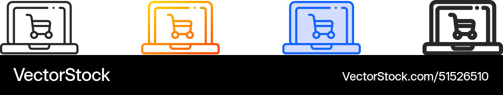 Computer iconthin linear gradient blue stroke Vector Image