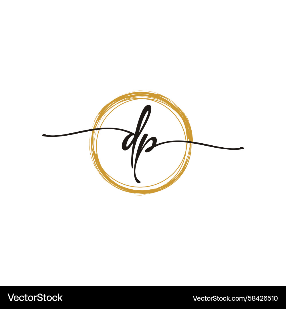 Elegant D&P Initial Logo Template Vector Image
