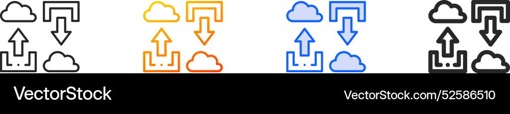 File sharing iconthin linear gradient blue stroke File sharing iconthin linear gradient blue stroke Vector Image
