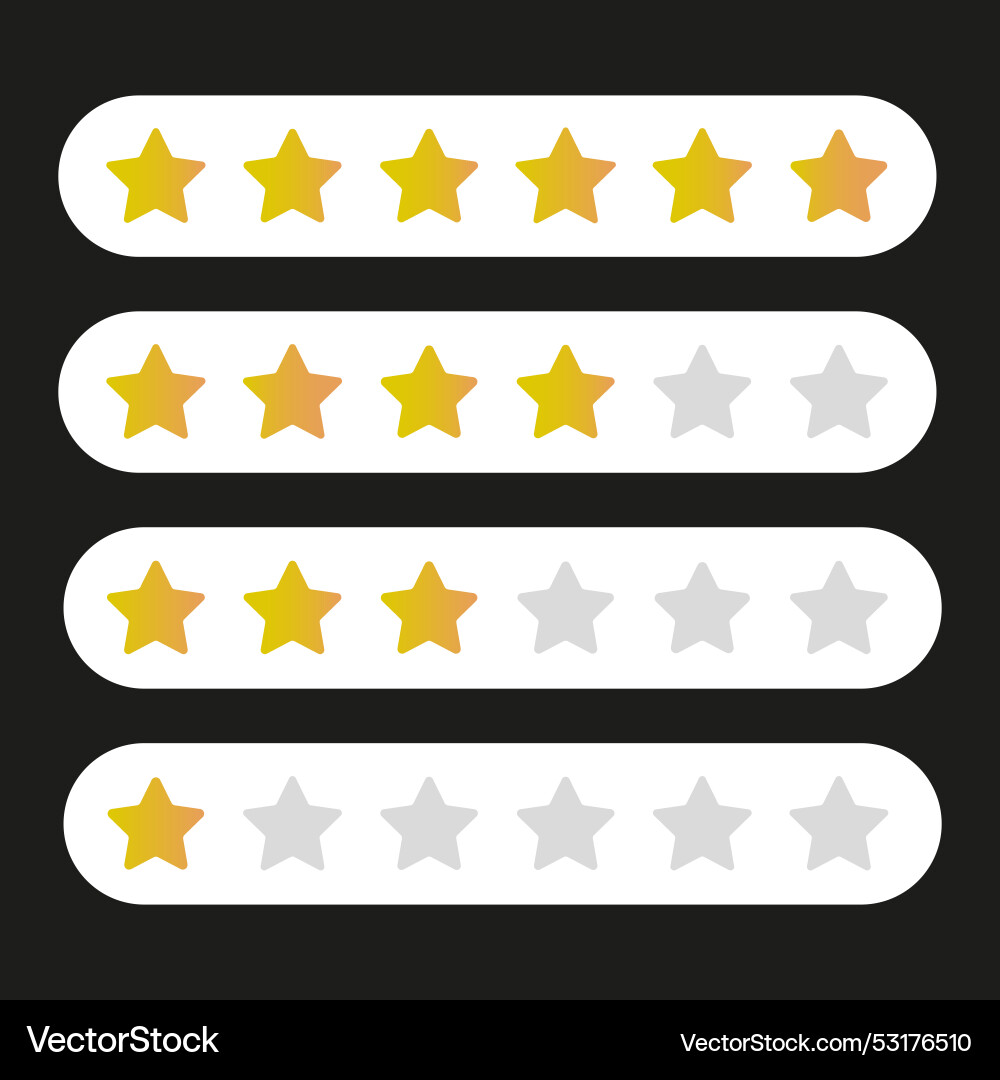 Flat stars rating for game level design yellow Flat stars rating for game level design yellow vector image