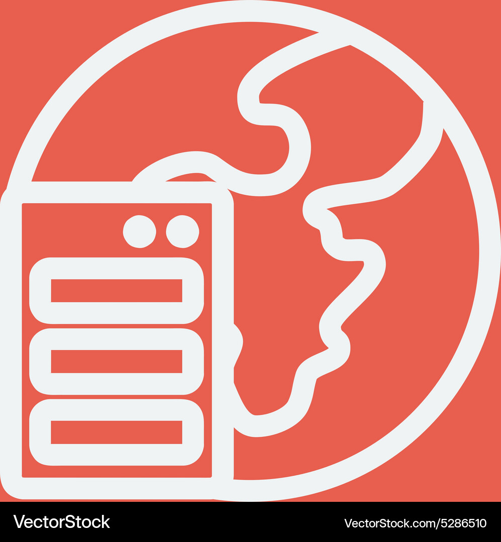 Global map in server thin line icon Vector Image