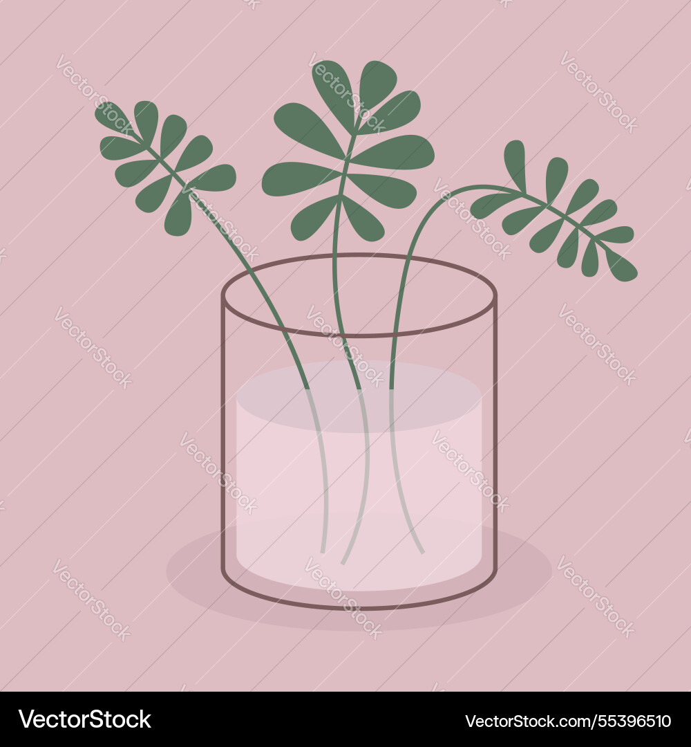 Green leaf flower set in vase flowers plant Green leaf flower set in vase flowers plant Vector Image