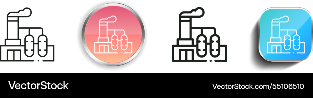 Industry icon thin linear regular and button Industry icon thin linear regular and button Vector Image