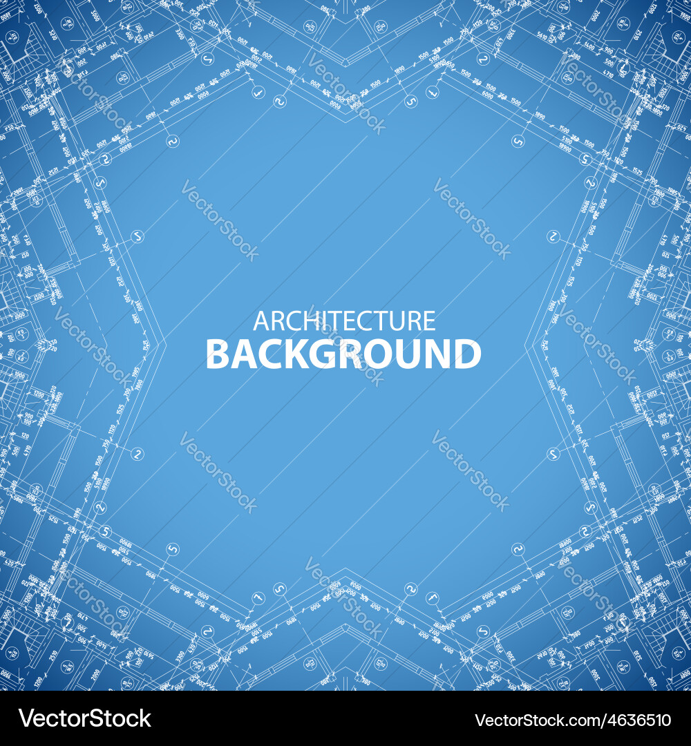 Kaleidoscopic Blueprint Background vector image