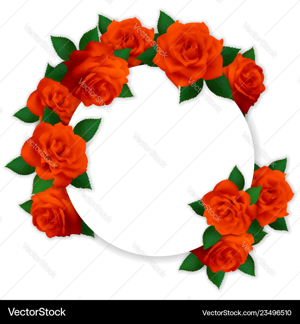 Kreisrahmen mit roten Rosen Kreisrahmen mit roten Rosen vektorbild