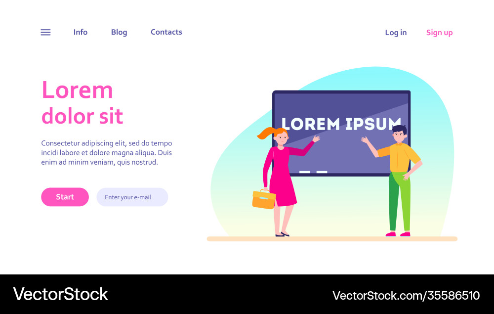Managers presenting report Vector Image