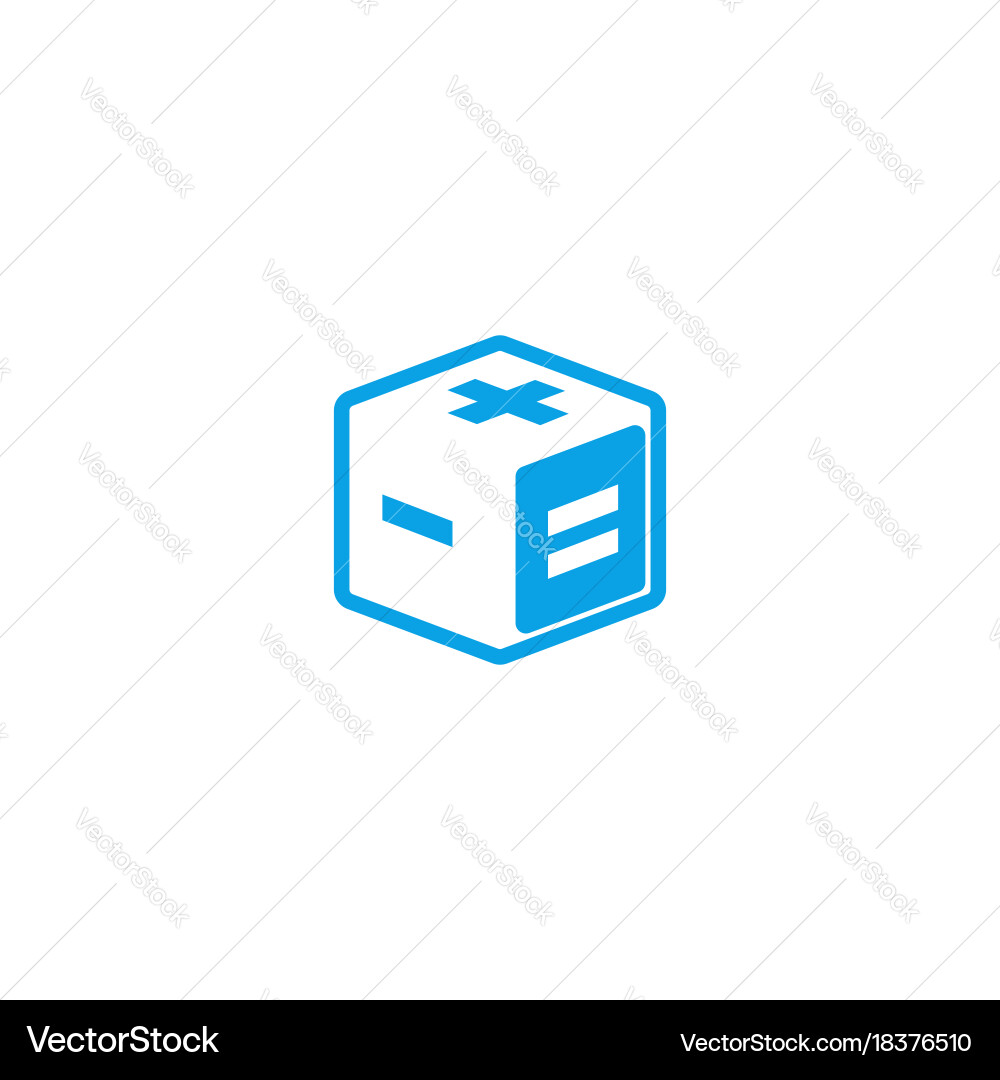 Math Cube Logo - Calculation App vector image