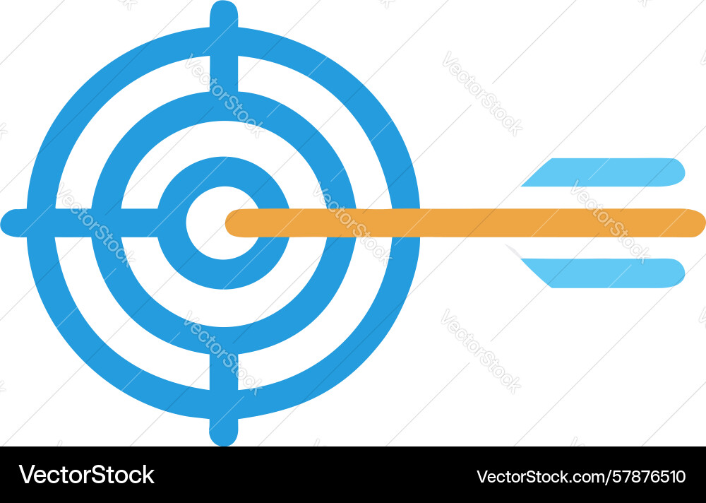 Minimalist blue target with arrow clear precise Vector Image