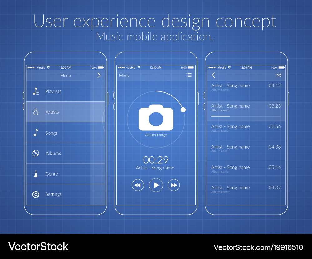 Mobile App UI Elements vector image