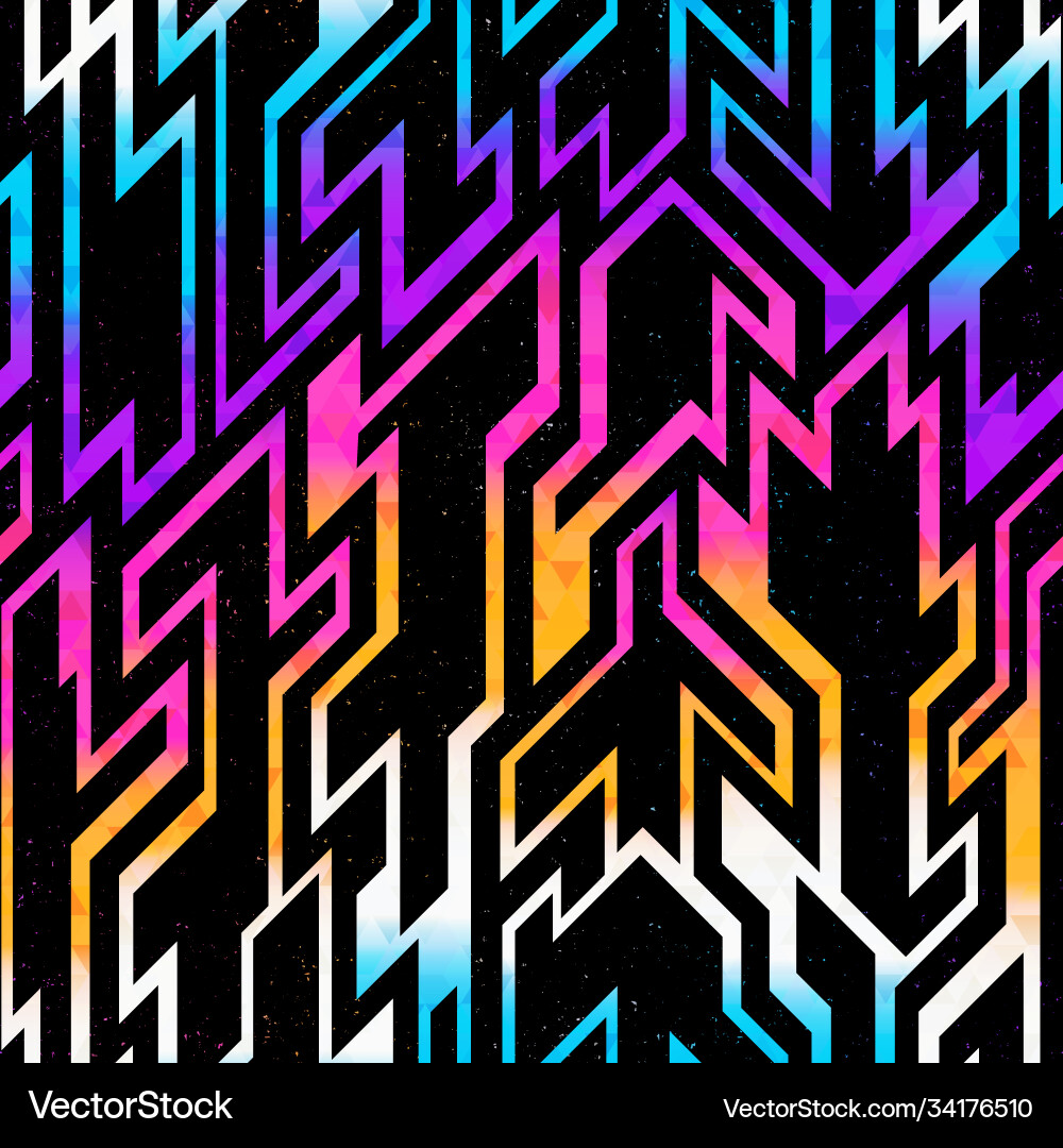 Rainbow space geometric pattern with grunge effect Rainbow space geometric pattern with grunge effect vector image