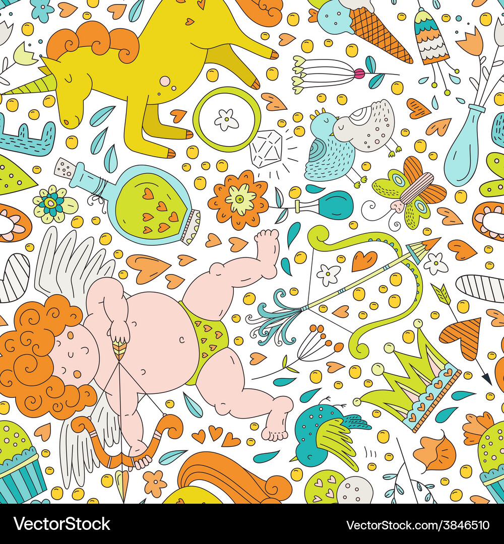 Romantic Valentine's Pattern Vector Image