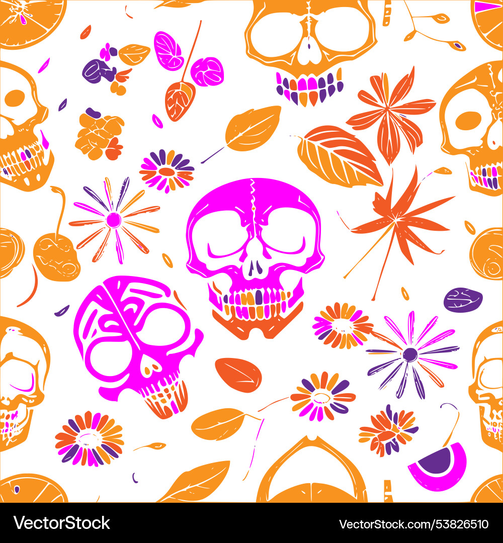 Skeleton abstract pattern seamless vector image