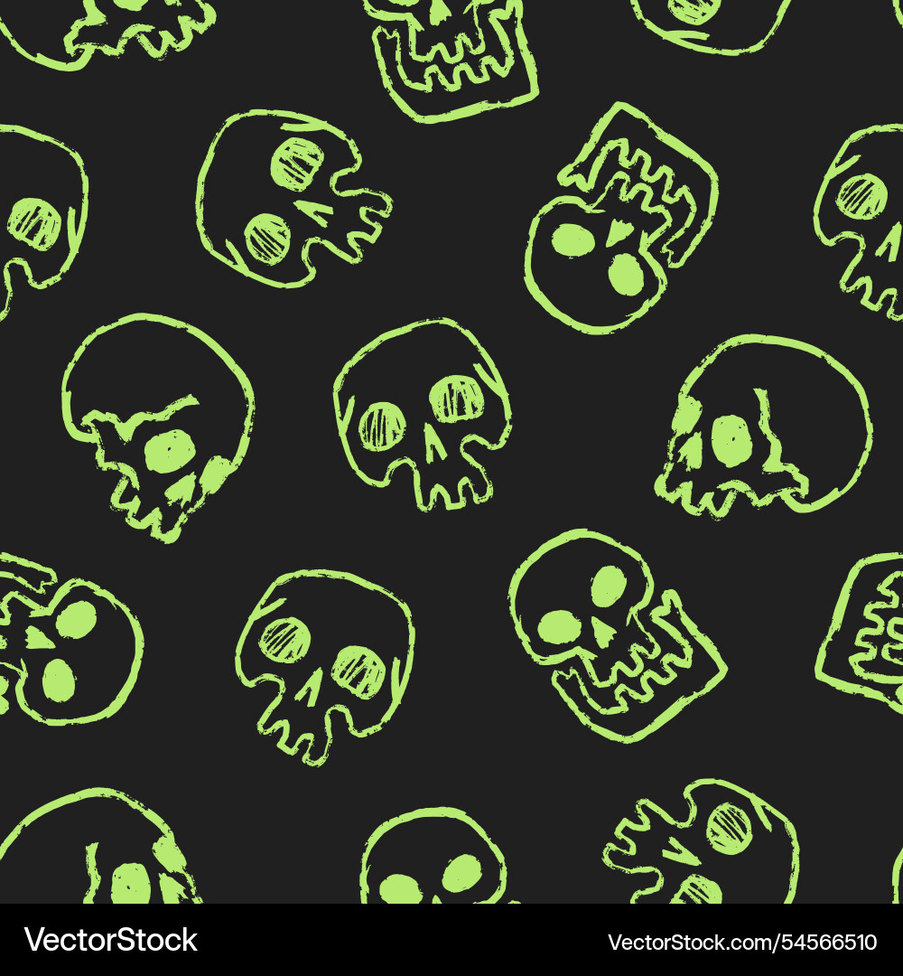 Skull pattern on dark background vector image