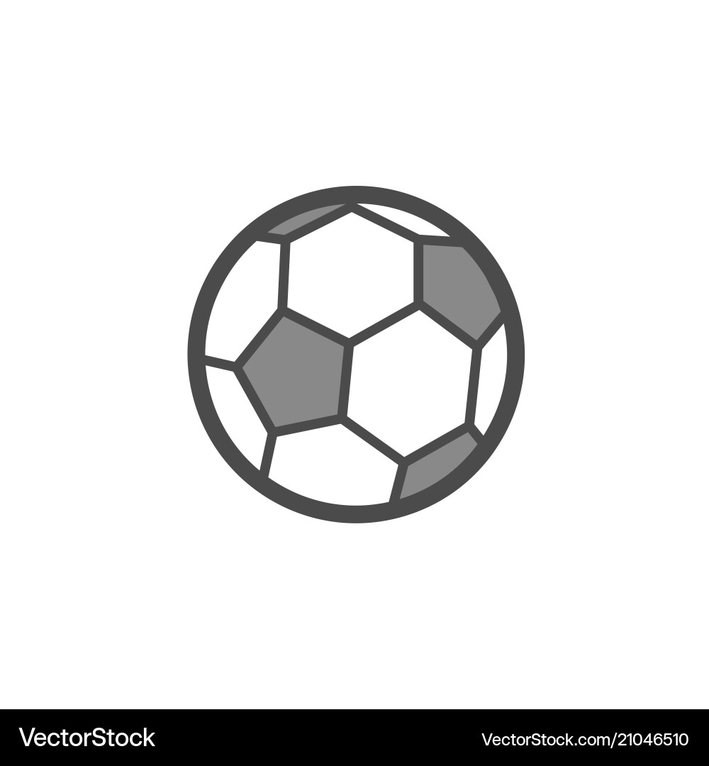 Soccer ball flat outline icon Soccer ball flat outline icon vector image