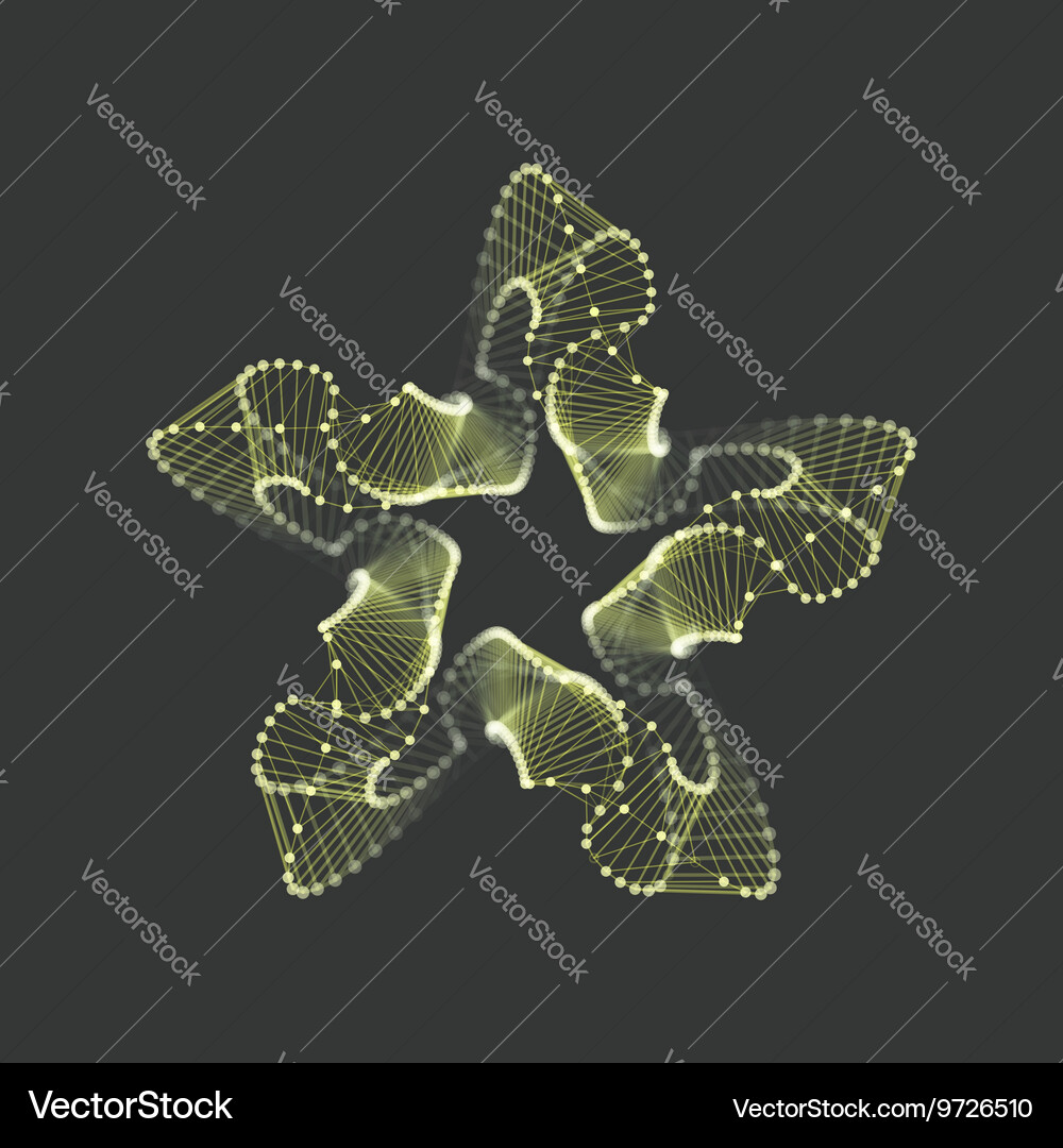Star connection structure wireframe Vector Image