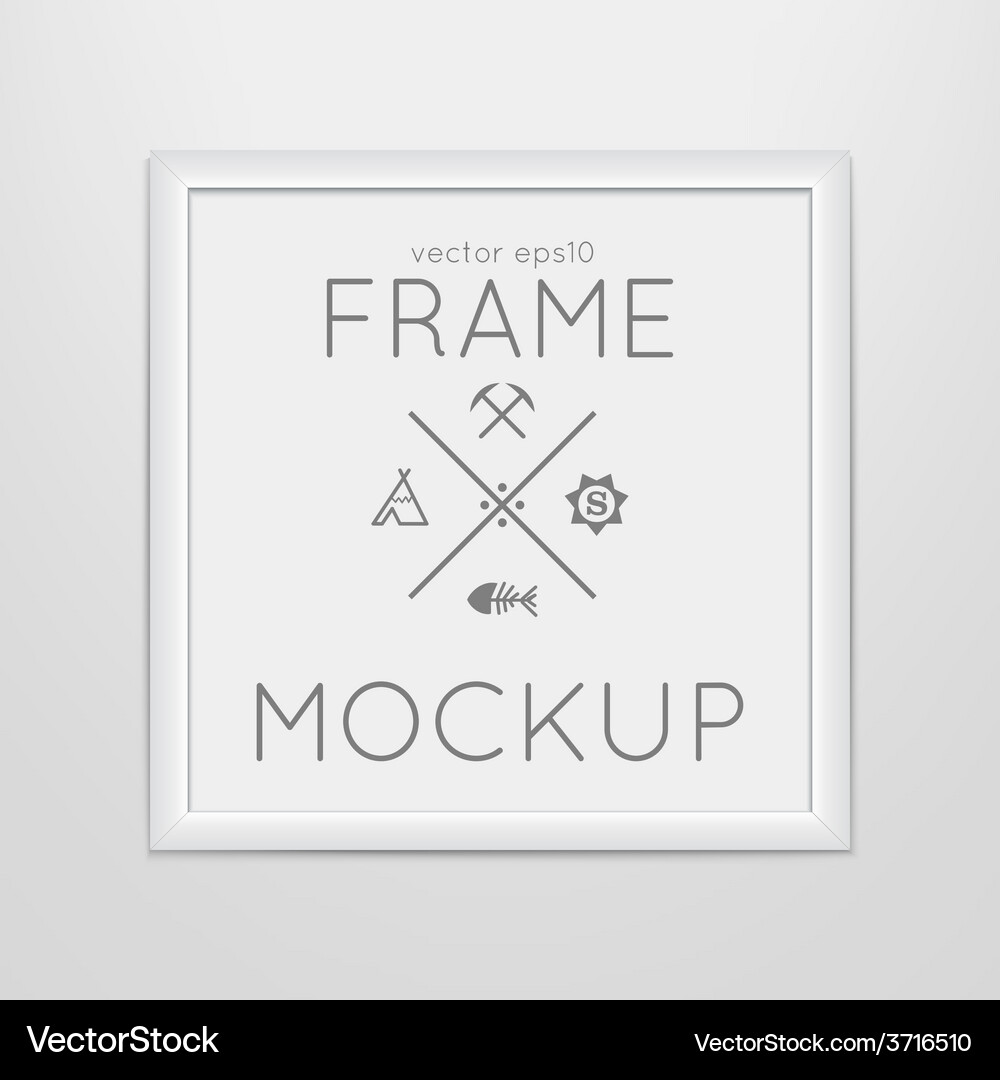 Template of square frame with poster Vector Image