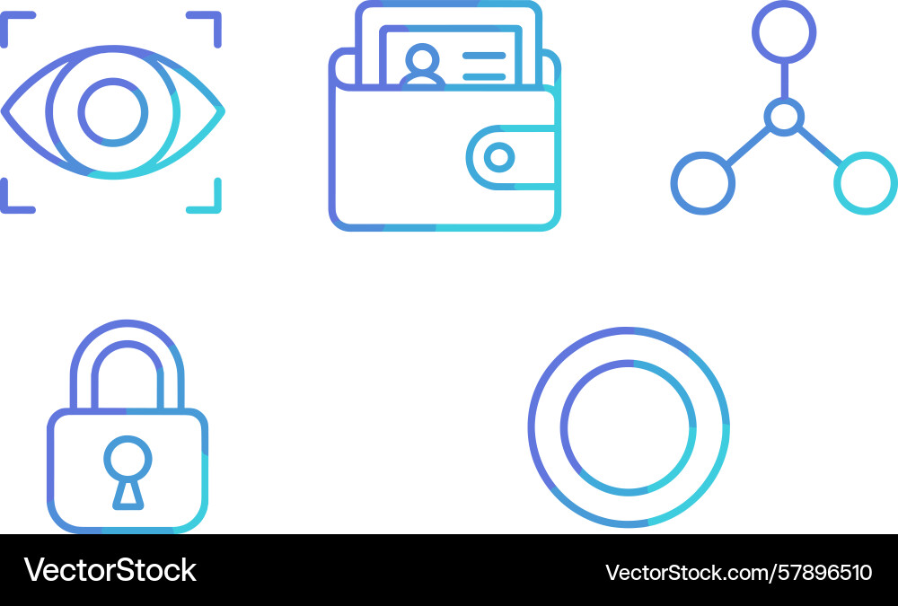 Various icons representing security identity vector image