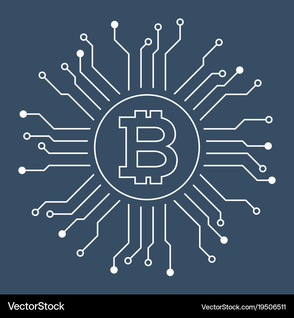 Bitcoin Circuit Network Vector Image