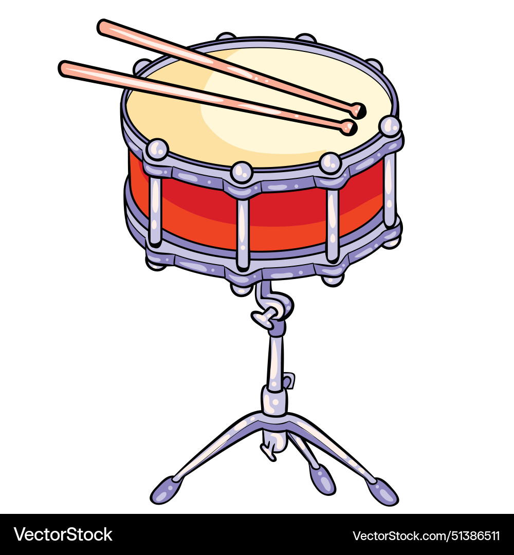 Bunt einer Snare Trommel mit Trommelsticks Bunt einer Snare Trommel mit Trommelsticks vektorbild