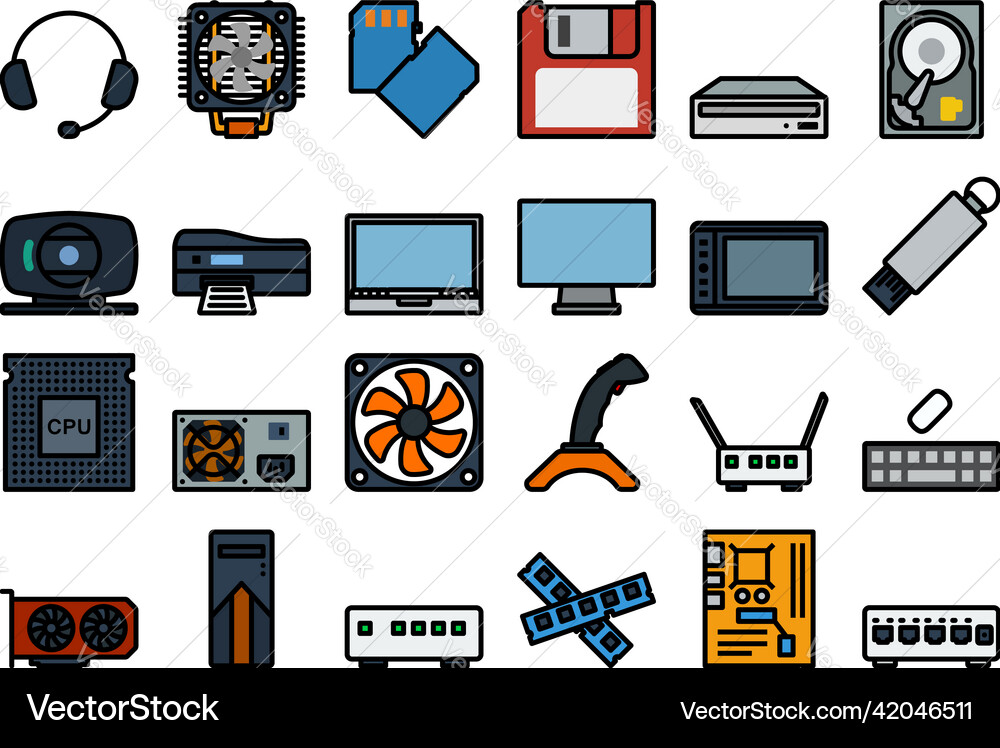 Computer icon set Computer icon set vector image