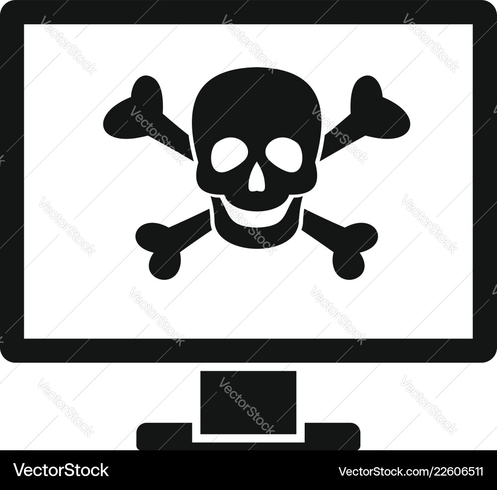 Computer virus attack icon simple style Computer virus attack icon simple style vector image