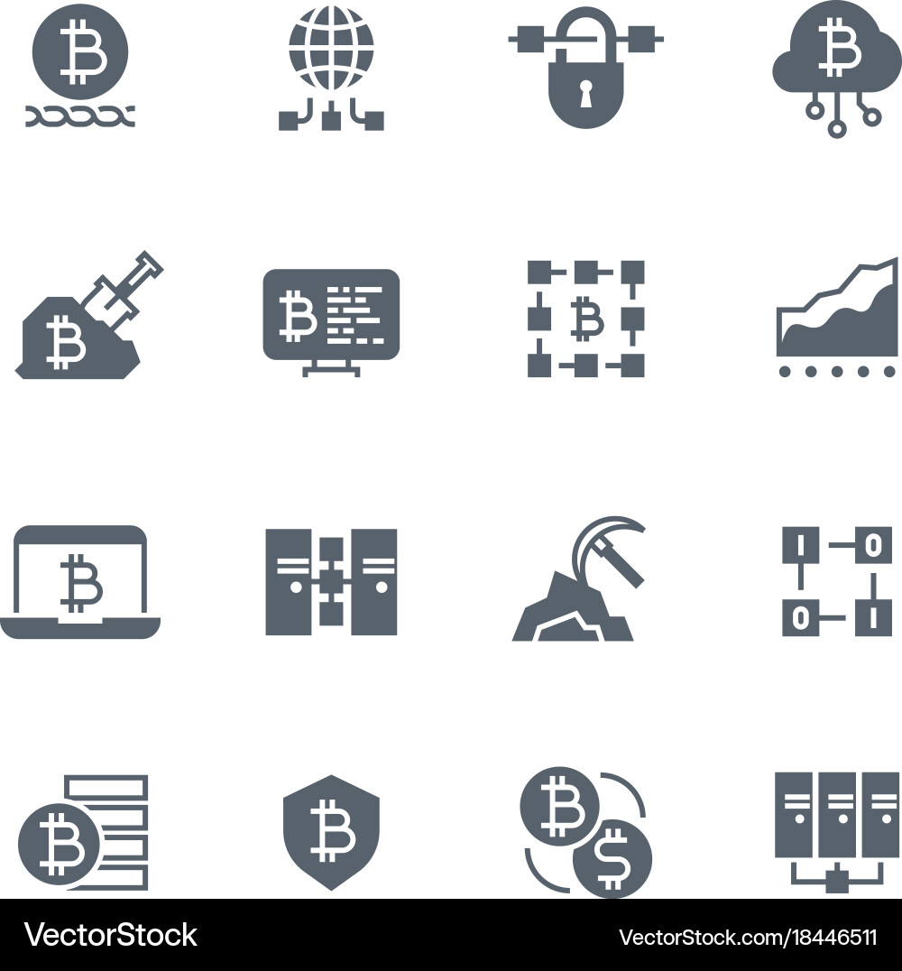 Cryptocurrency & Blockchain Icons vector image