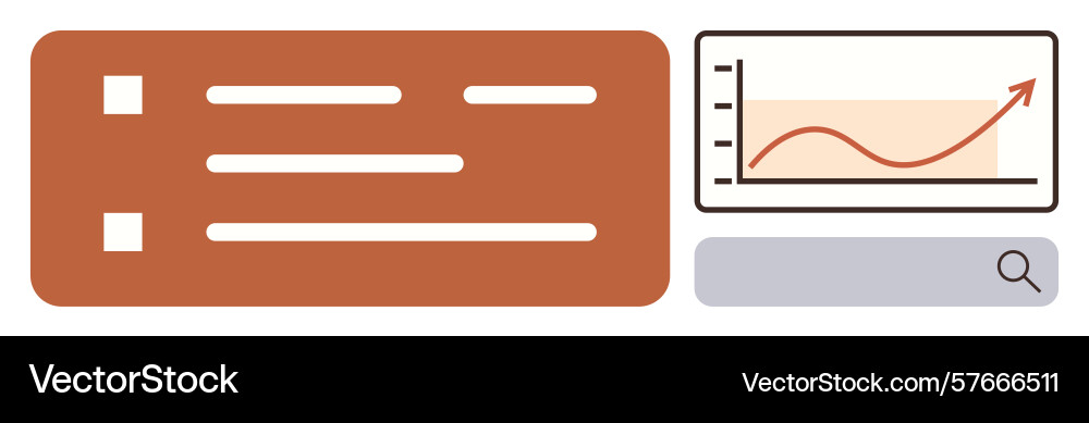 Data analysis with checklist and growth chart vector image