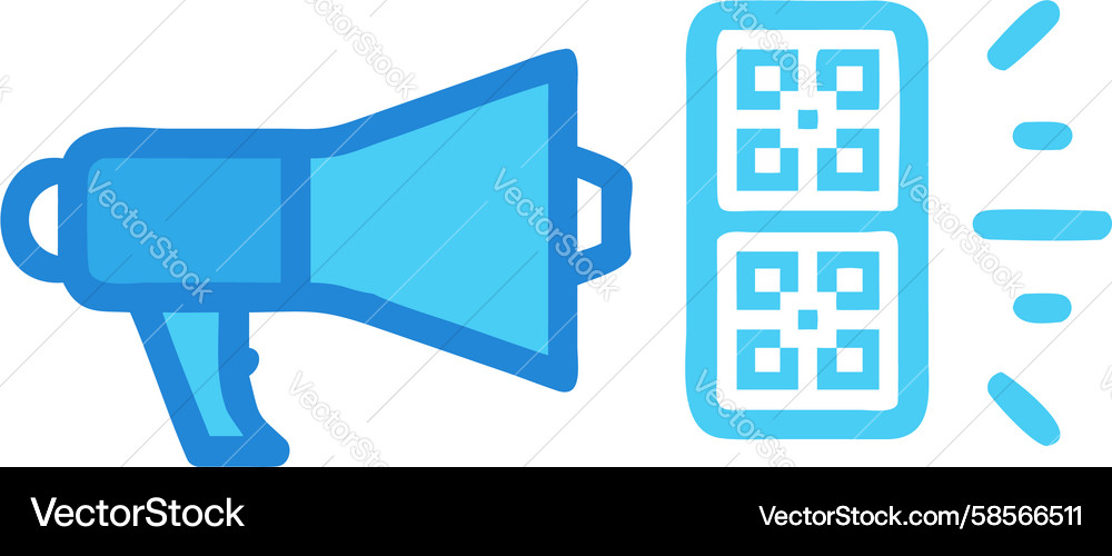 Digital Megaphone with QR Code Vector Image
