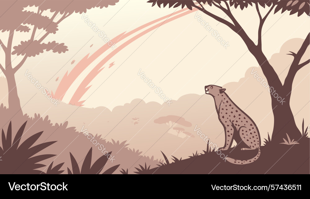 Dynamic cheetah running with speed trails Vector Image