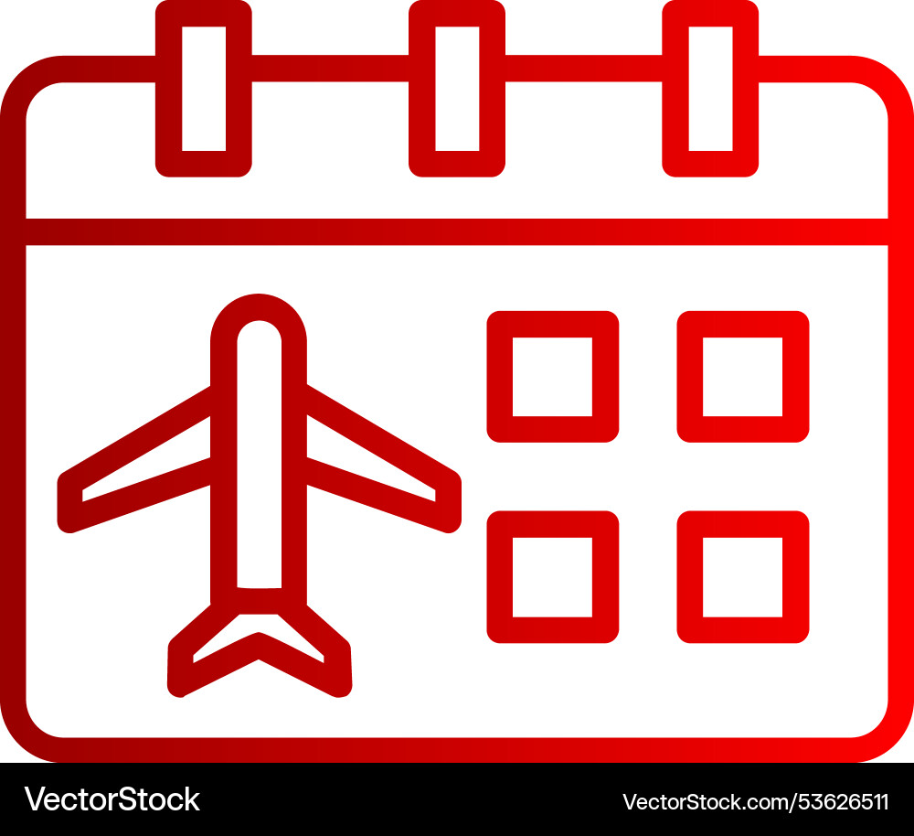 Flight date line gradient icon Vector Image