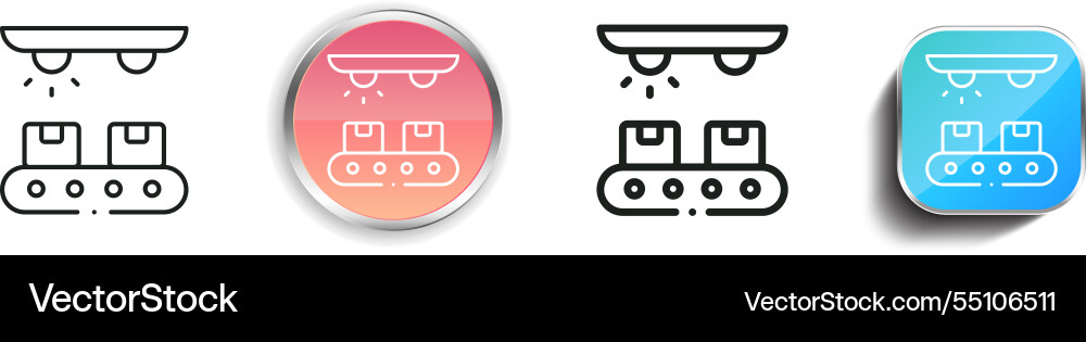 Industry icon thin linear regular and button Industry icon thin linear regular and button Vector Image