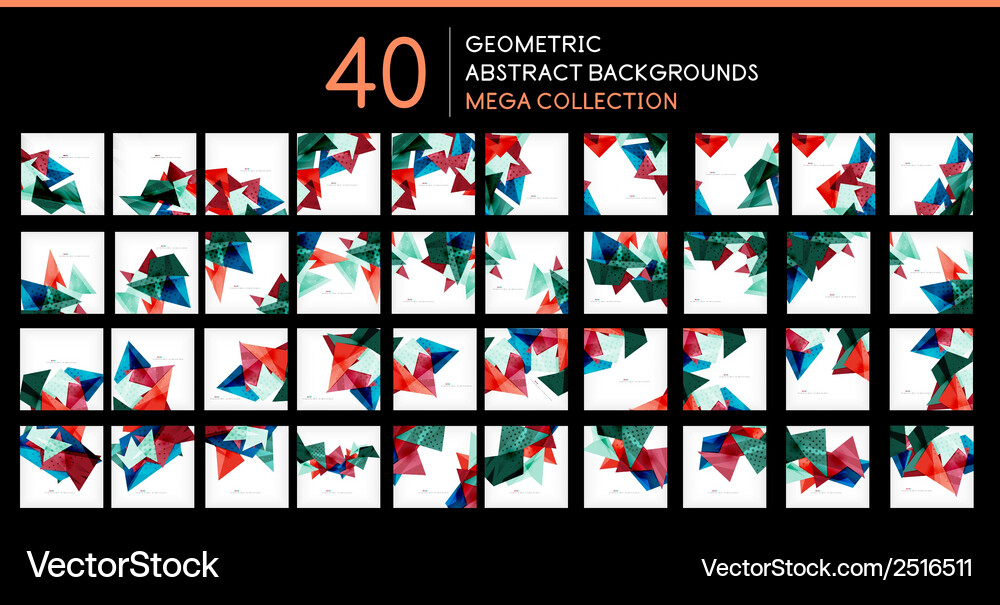 Mega collection of triangle shape backgrounds Vector Image