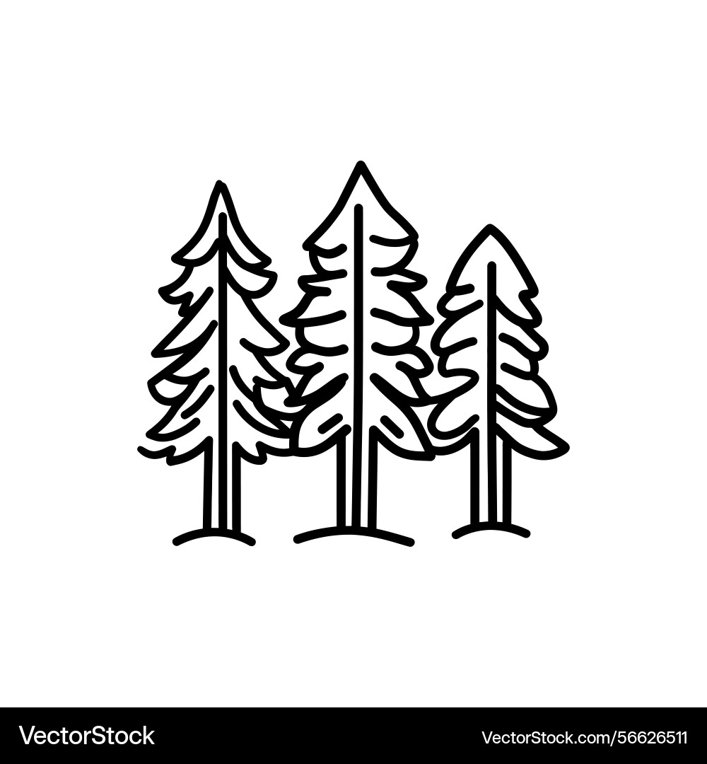Minimalist tree outline with transparent Vector Image
