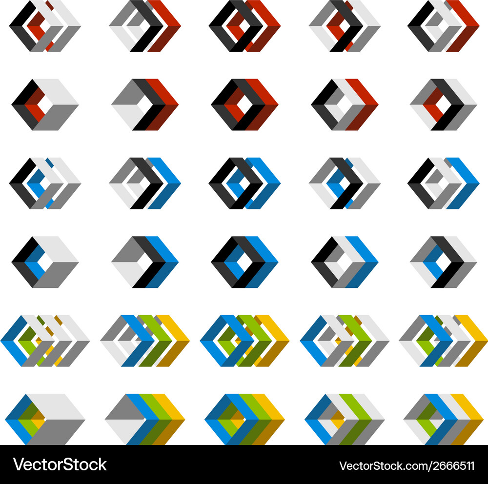 Moderne 3D-Geometrische Icons Vektorbild