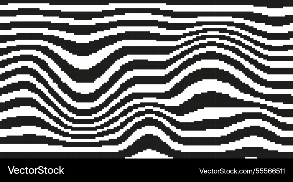 Pixel art distorted stripe background in retro Pixel art distorted stripe background in retro vector image