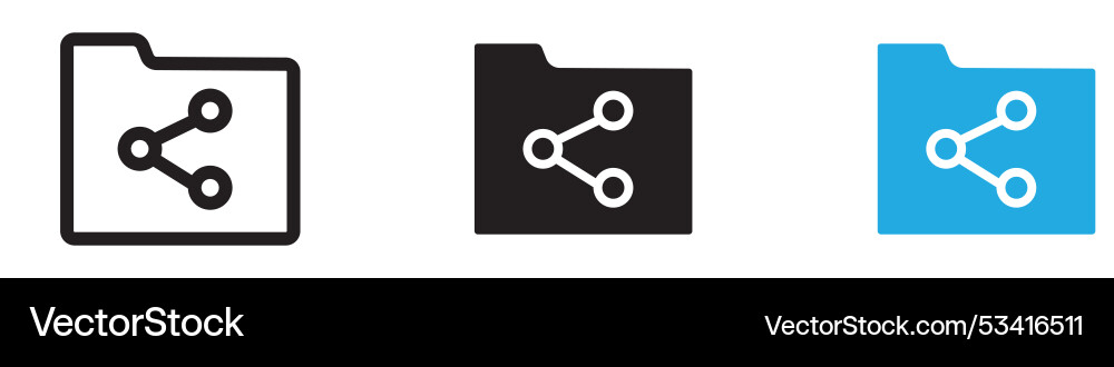 Share folder line icon vector image