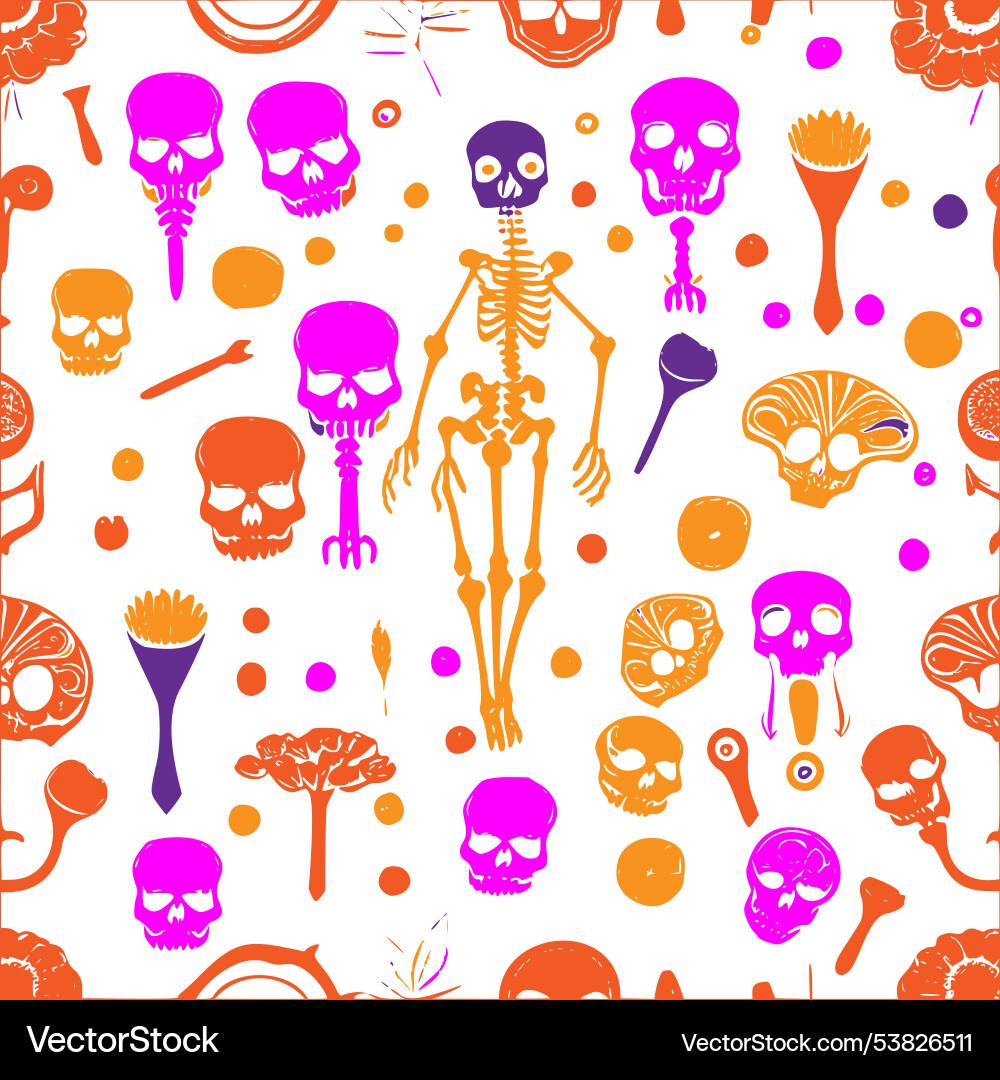 Skeleton abstract pattern seamless Skeleton abstract pattern seamless Vector Image